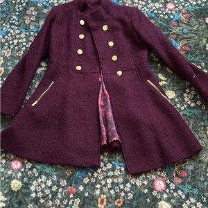 Women's Double-Breasted Purple Coat